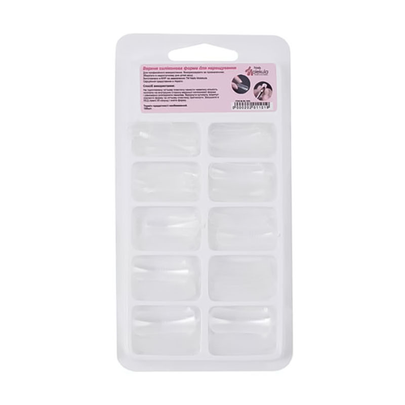 Верхні силіконові форми для нарощування нігтів Nails Molekula Professional, 100 шт